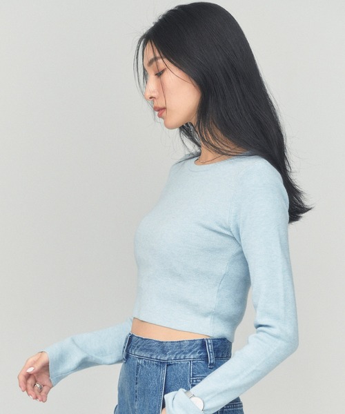 BLUE×PALANG(ブルーパラン)の「【ZOZOTOWN限定カラー】SIMPLE SHORT KNIT(ニット/セーター・レディース・ダークブルー/ネイビー/ライトブルー/ロイヤルブルー・FREE)」の13枚目の写真
