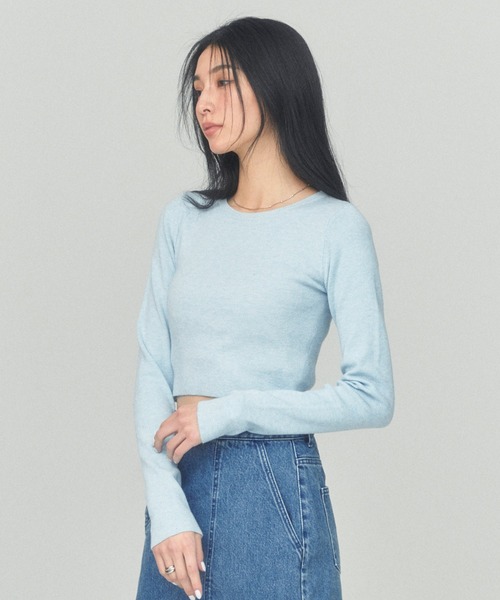 BLUE×PALANG(ブルーパラン)の「【ZOZOTOWN限定カラー】SIMPLE SHORT KNIT(ニット/セーター・レディース・ダークブルー/ネイビー/ライトブルー/ロイヤルブルー・FREE)」の14枚目の写真