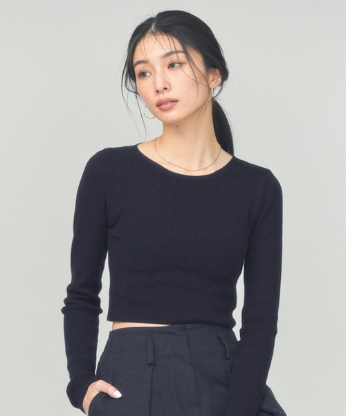 BLUE×PALANG(ブルーパラン)の「【ZOZOTOWN限定カラー】SIMPLE SHORT KNIT(ニット/セーター・レディース・ダークブルー/ネイビー/ライトブルー/ロイヤルブルー・FREE)」の18枚目の写真