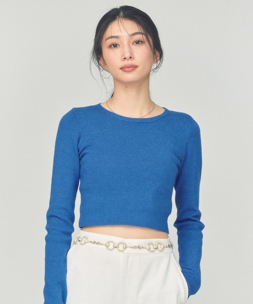 BLUE×PALANG(ブルーパラン)の「【ZOZOTOWN限定カラー】SIMPLE SHORT KNIT(ニット/セーター・レディース・ダークブルー/ネイビー/ライトブルー/ロイヤルブルー・FREE)」の19枚目の写真