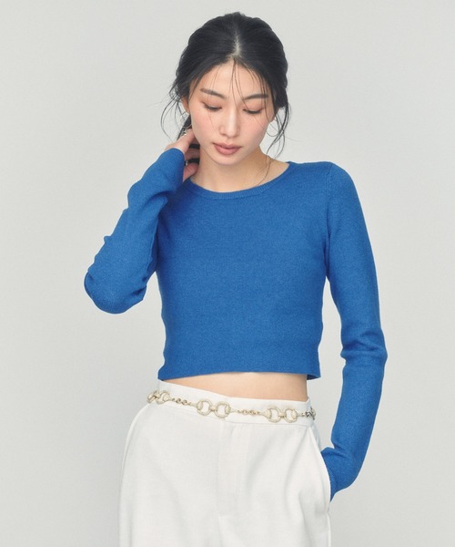 BLUE×PALANG(ブルーパラン)の「【ZOZOTOWN限定カラー】SIMPLE SHORT KNIT(ニット/セーター・レディース・ダークブルー/ネイビー/ライトブルー/ロイヤルブルー・FREE)」の21枚目の写真