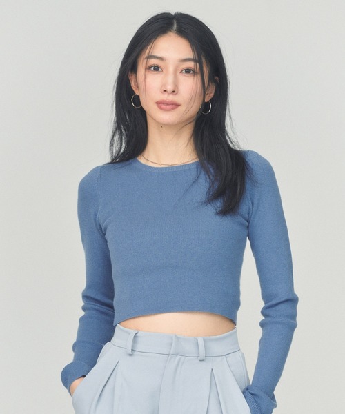 BLUE×PALANG(ブルーパラン)の「【ZOZOTOWN限定カラー】SIMPLE SHORT KNIT(ニット/セーター・レディース・ダークブルー/ネイビー/ライトブルー/ロイヤルブルー・FREE)」の5枚目の写真