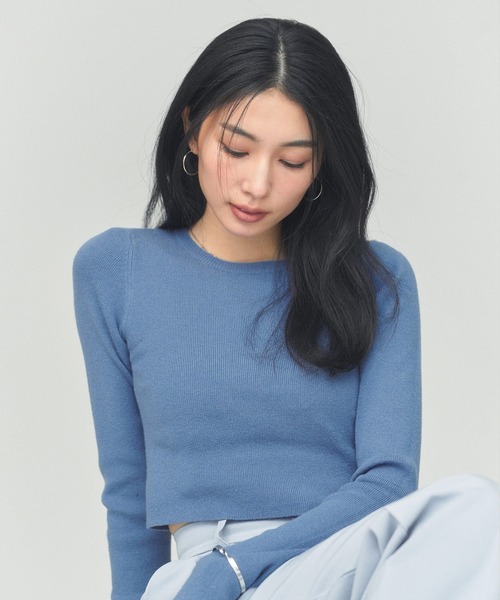 BLUE×PALANG(ブルーパラン)の「【ZOZOTOWN限定カラー】SIMPLE SHORT KNIT(ニット/セーター・レディース・ダークブルー/ネイビー/ライトブルー/ロイヤルブルー・FREE)」の6枚目の写真