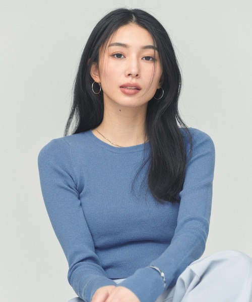 BLUE×PALANG(ブルーパラン)の「【ZOZOTOWN限定カラー】SIMPLE SHORT KNIT(ニット/セーター・レディース・ダークブルー/ネイビー/ライトブルー/ロイヤルブルー・FREE)」の8枚目の写真