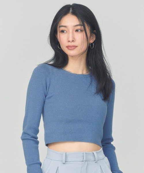 BLUE×PALANG(ブルーパラン)の「【ZOZOTOWN限定カラー】SIMPLE SHORT KNIT(ニット/セーター・レディース・ダークブルー/ネイビー/ライトブルー/ロイヤルブルー・FREE)」の9枚目の写真