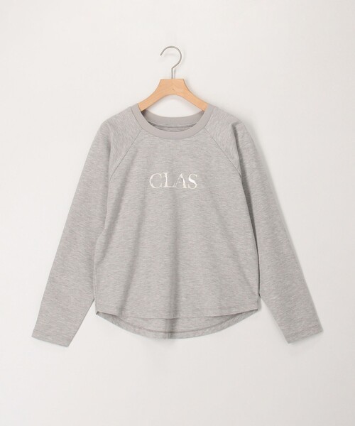 MICO COULIER（ミコクリエ）の「ポンチローマ ラグランスリーブロゴプリントT（Tシャツ/カットソー・レディース・オフホワイト/グレー・38）」の2枚目の写真