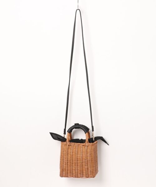 The Bagmati(ザバグマティ)の「【The Bagmati/ザバグマティ】レザーハンドル スクエア かごバッグ(かごバッグ・レディース・ベージュ×ブラック・FREE)」の2枚目の写真