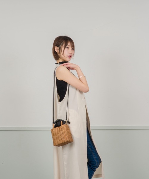 The Bagmati(ザバグマティ)の「【The Bagmati/ザバグマティ】レザーハンドル スクエア かごバッグ(かごバッグ・レディース・ベージュ×ブラック・FREE)」の14枚目の写真