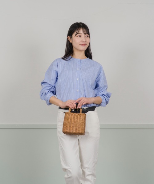 The Bagmati(ザバグマティ)の「【The Bagmati/ザバグマティ】レザーハンドル スクエア かごバッグ(かごバッグ・レディース・ベージュ×ブラック・FREE)」の6枚目の写真