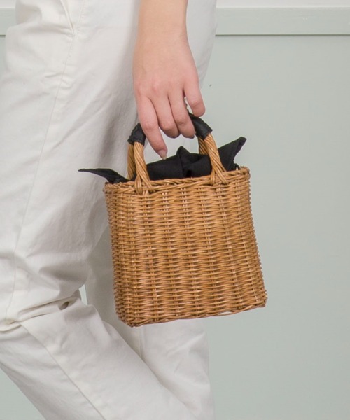 The Bagmati(ザバグマティ)の「【The Bagmati/ザバグマティ】レザーハンドル スクエア かごバッグ(かごバッグ・レディース・ベージュ×ブラック・FREE)」の9枚目の写真