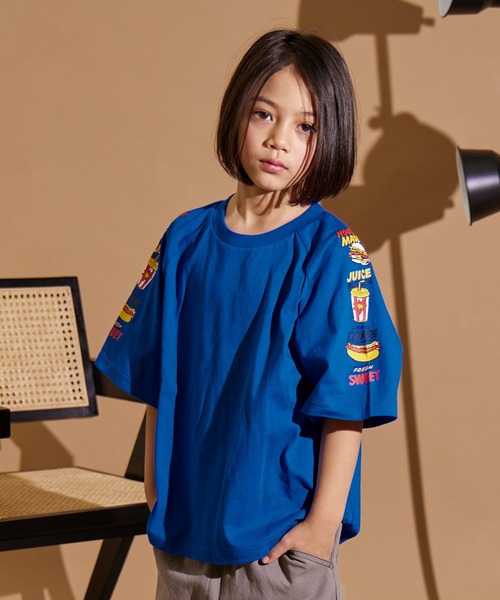 PAIRMANON STREET(ペアマノンストリート)の「【PAIRMANON STREET】ラグラン 袖 プリント 半袖 Tシャツ(Tシャツ/カットソー・キッズ・ブラック系その他2/ブラック/ブラック系その他3/ブラック系その他/ブルー/ホワイト系その他2/ベージュ/ホワイト/ホワイト系その他3/ホワイト系その他/グリーン/パープル系その他/ブラック系その他4・140/110/90/160/150/120/130/100)」の12枚目の写真