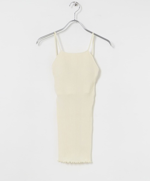 セール】HAKUJI Random rib open back camisole（キャミソール