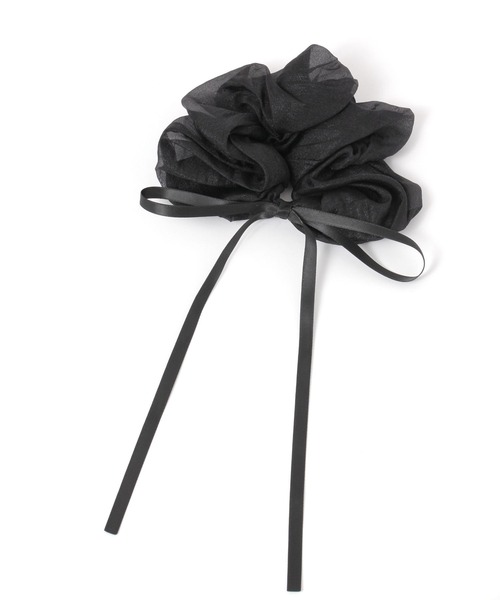 シュシュ　シフォン　ハンドメイド　チャコールグレー　⭐︎黒ごま シュシュ シフォン ハンドメイド チャコールグレー ⭐︎黒ごま