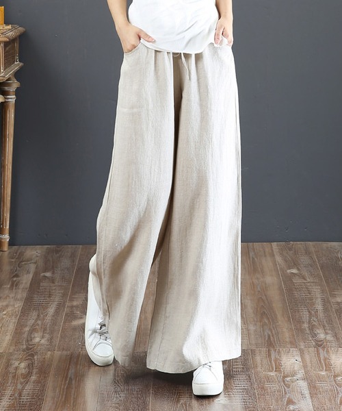 BLANC FICELLE(ブランフィセル)の「綿混 ワイドパンツ(その他パンツ・レディース・ブラック/グレー/ホワイト・M/L/XL)」の15枚目の写真