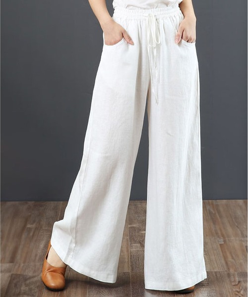 BLANC FICELLE(ブランフィセル)の「綿混 ワイドパンツ(その他パンツ・レディース・ブラック/グレー/ホワイト・M/L/XL)」の18枚目の写真