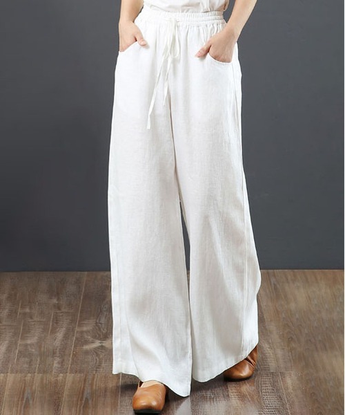 BLANC FICELLE(ブランフィセル)の「綿混 ワイドパンツ(その他パンツ・レディース・ブラック/グレー/ホワイト・M/L/XL)」の17枚目の写真