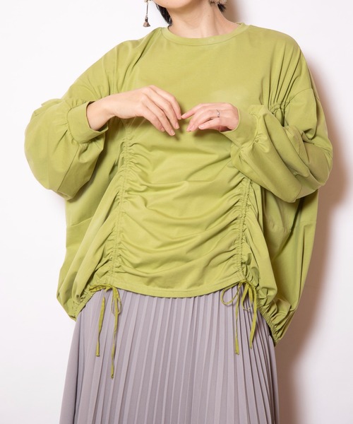 OSMOSIS(オズモーシス)の「ドローストリングTシャツ(Tシャツ/カットソー・レディース・ホワイト/グリーン/ライトパープル/ブラック・ONE SIZE)」の20枚目の写真