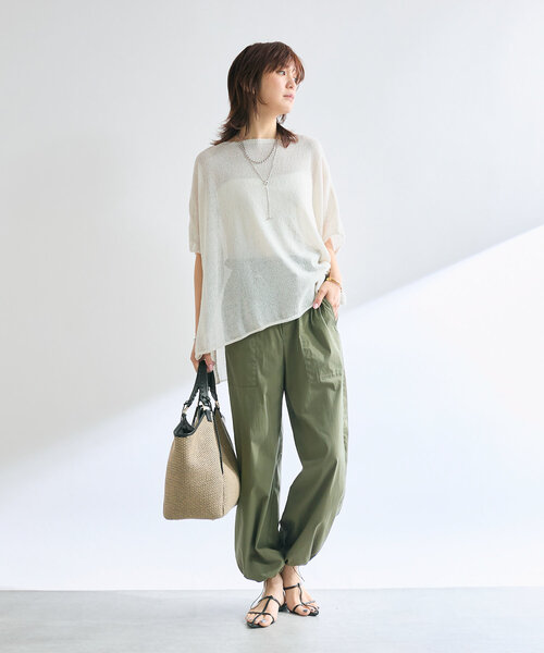 RIVE DROITE(リヴドロワ)の「【接触冷感】ドロストベイカーパンツ(その他パンツ・レディース・ブラック/ベージュ/カーキ・38/36)」の5枚目の写真