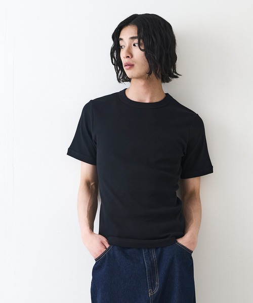 HANES(ヘインズ)の「【HANES/ヘインズ】BEEFY リブクルーネックTシャツ(Tシャツ/カットソー・メンズ・ブラック/ホワイト・MEDIUM/SMALL/X-LARGE/LARGE)」の6枚目の写真