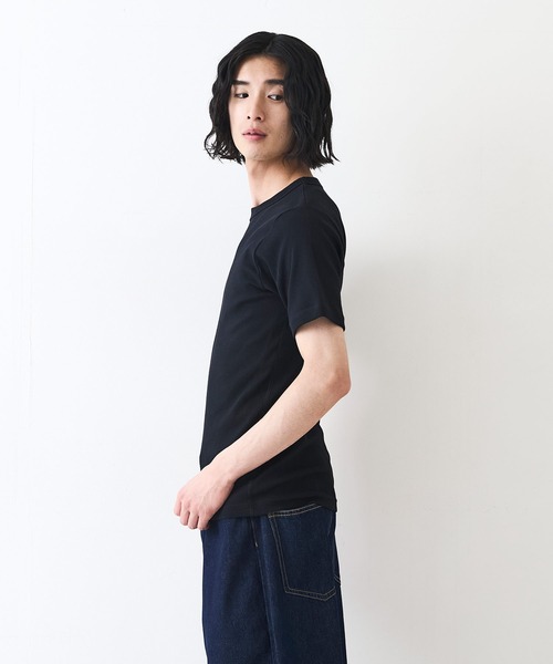 HANES(ヘインズ)の「【HANES/ヘインズ】BEEFY リブクルーネックTシャツ(Tシャツ/カットソー・メンズ・ブラック/ホワイト・MEDIUM/SMALL/X-LARGE/LARGE)」の8枚目の写真