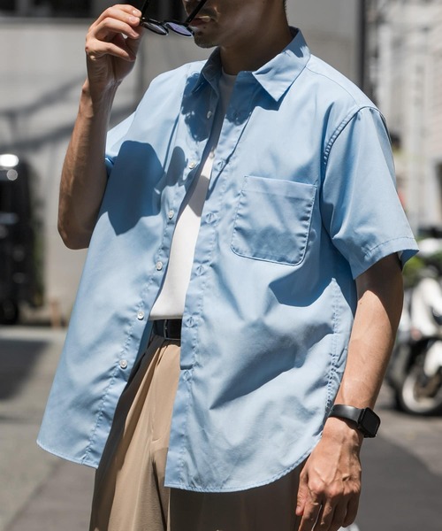 URBAN RESEARCH ROSSO MEN（アーバンリサーチロッソメン）の「『防シワ/防臭』『XLサイズあり』ハイパフォーマンスブロード半袖シャツ（シャツ/ブラウス・メンズ・ネイビー/チェック/ストライプ/カーキ/ライトブルー/ホワイト・SMALL/MEDIUM/LARGE/X-LARGE）」の4枚目の写真