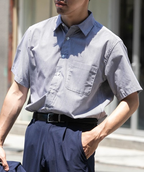 URBAN RESEARCH ROSSO MEN（アーバンリサーチロッソメン）の「『防シワ/防臭』『XLサイズあり』ハイパフォーマンスブロード半袖シャツ（シャツ/ブラウス・メンズ・ネイビー/チェック/ストライプ/カーキ/ライトブルー/ホワイト・SMALL/MEDIUM/LARGE/X-LARGE）」の9枚目の写真