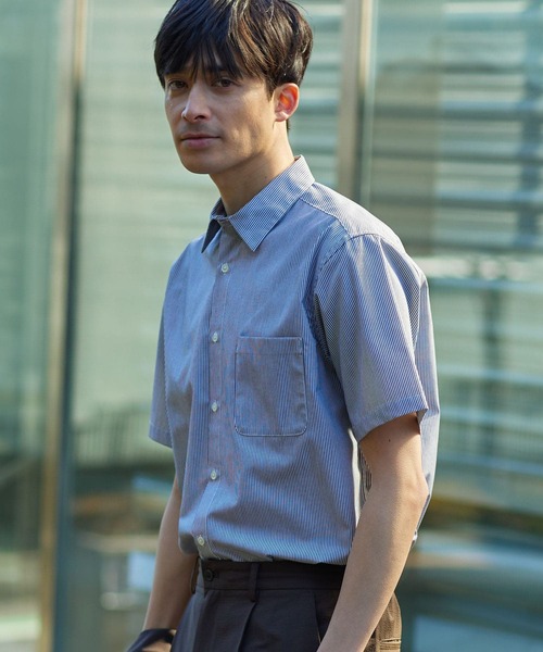 URBAN RESEARCH ROSSO MEN（アーバンリサーチロッソメン）の「『防シワ/防臭』『XLサイズあり』ハイパフォーマンスブロード半袖シャツ（シャツ/ブラウス・メンズ・ネイビー/チェック/ストライプ/カーキ/ライトブルー/ホワイト・SMALL/MEDIUM/LARGE/X-LARGE）」の14枚目の写真