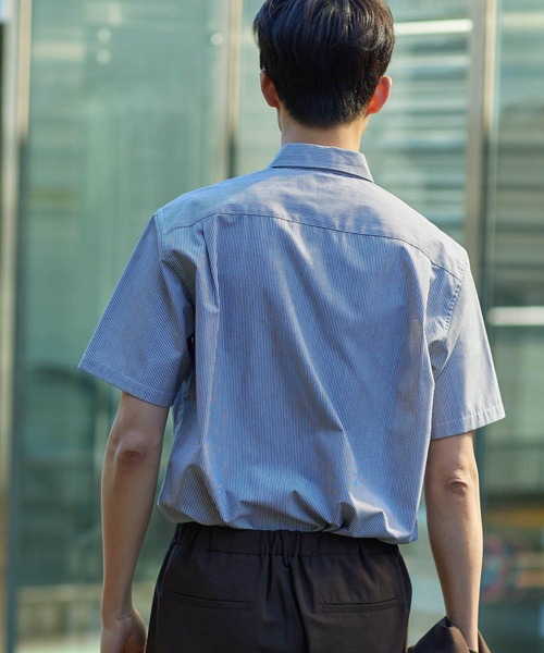 URBAN RESEARCH ROSSO MEN（アーバンリサーチロッソメン）の「『防シワ/防臭』『XLサイズあり』ハイパフォーマンスブロード半袖シャツ（シャツ/ブラウス・メンズ・ネイビー/チェック/ストライプ/カーキ/ライトブルー/ホワイト・SMALL/MEDIUM/LARGE/X-LARGE）」の15枚目の写真