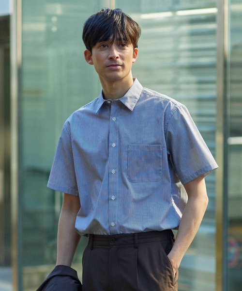 URBAN RESEARCH ROSSO MEN（アーバンリサーチロッソメン）の「『防シワ/防臭』『XLサイズあり』ハイパフォーマンスブロード半袖シャツ（シャツ/ブラウス・メンズ・ネイビー/チェック/ストライプ/カーキ/ライトブルー/ホワイト・SMALL/MEDIUM/LARGE/X-LARGE）」の18枚目の写真