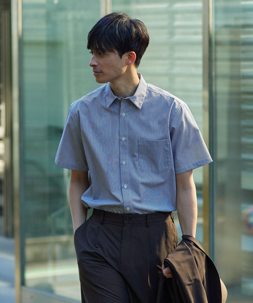 URBAN RESEARCH ROSSO MEN（アーバンリサーチロッソメン）の「『防シワ/防臭』『XLサイズあり』ハイパフォーマンスブロード半袖シャツ（シャツ/ブラウス・メンズ・ネイビー/チェック/ストライプ/カーキ/ライトブルー/ホワイト・SMALL/MEDIUM/LARGE/X-LARGE）」の19枚目の写真