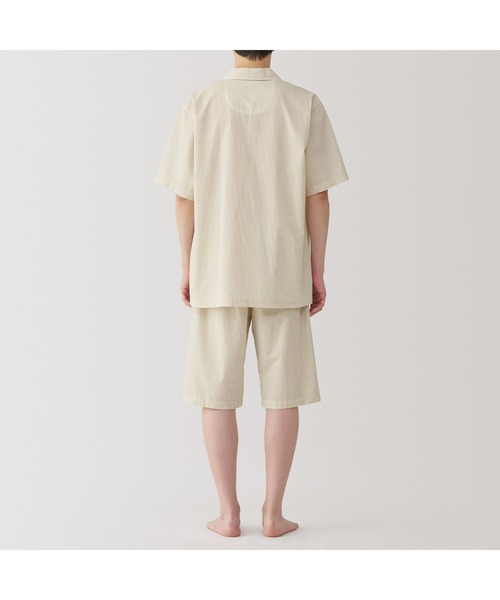 【新品】無印良品　脇に縫い目のないサッカー織パジャマ　半袖 ３セット セール】紳士 脇に縫い目のない サッカー織 半袖パジャマ（ルーム