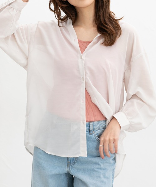 Honeys（ハニーズ）の「【ＵＶカット】メロー使いタンクトップ（タンクトップ・レディース・モカ/ピンク/ブラック/オフホワイト/ブルー・L/LL/M/S）」の5枚目の写真