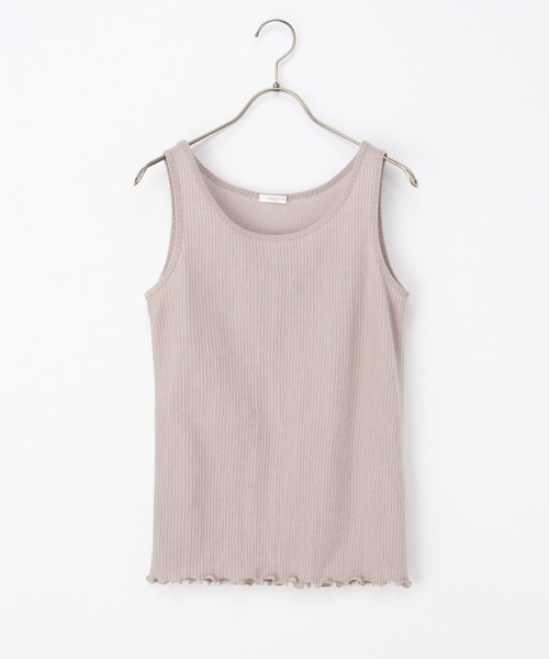 Honeys（ハニーズ）の「【ＵＶカット】メロー使いタンクトップ（タンクトップ・レディース・モカ/ピンク/ブラック/オフホワイト/ブルー・L/LL/M/S）」の3枚目の写真