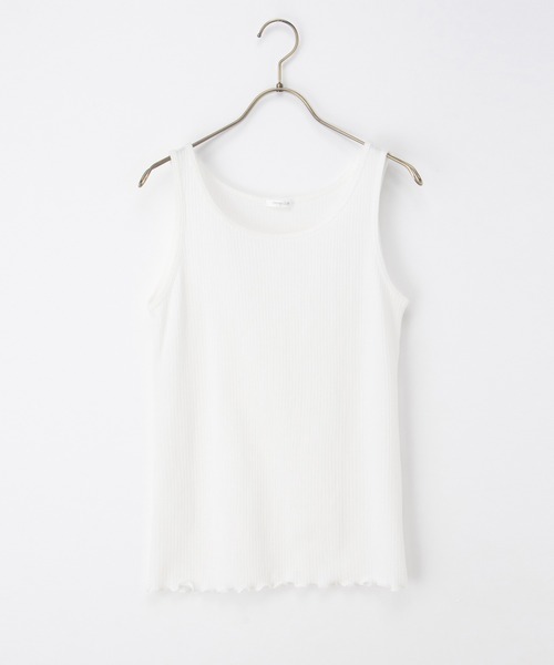 Honeys（ハニーズ）の「【ＵＶカット】メロー使いタンクトップ（タンクトップ・レディース・モカ/ピンク/ブラック/オフホワイト/ブルー・L/LL/M/S）」の9枚目の写真