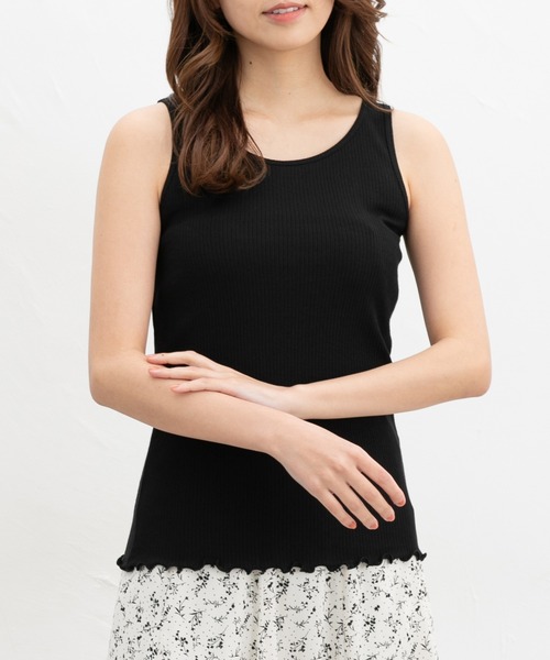 Honeys（ハニーズ）の「【ＵＶカット】メロー使いタンクトップ（タンクトップ・レディース・モカ/ピンク/ブラック/オフホワイト/ブルー・L/LL/M/S）」の11枚目の写真