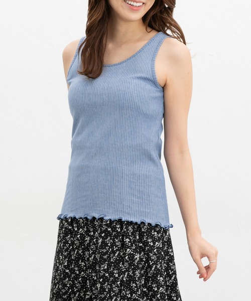 Honeys（ハニーズ）の「【ＵＶカット】メロー使いタンクトップ（タンクトップ・レディース・モカ/ピンク/ブラック/オフホワイト/ブルー・L/LL/M/S）」の16枚目の写真