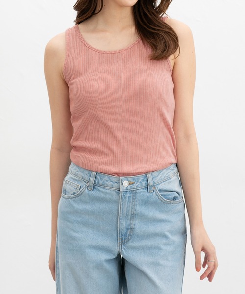 Honeys（ハニーズ）の「【ＵＶカット】メロー使いタンクトップ（タンクトップ・レディース・モカ/ピンク/ブラック/オフホワイト/ブルー・L/LL/M/S）」の20枚目の写真