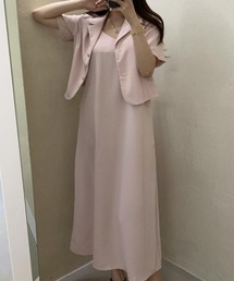 キャミワンピ×半袖ジャケットセットアップ