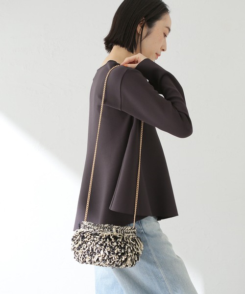 CATERINA BERTINI（カテリーナベルティーニ）の「Caterina Bertini/カテリーナベルティーニ ライフィアフリンジバッグ（ショルダーバッグ・レディース・ブラック・FREE）」の14枚目の写真