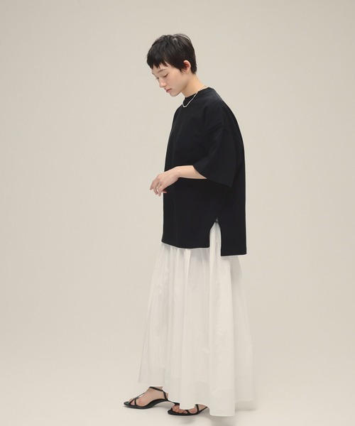 eL（エル）の「【eL】Volume Flare Skirt/452920（スカート・レディース・ブラック/オフホワイト/レッド・FREE）」の5枚目の写真