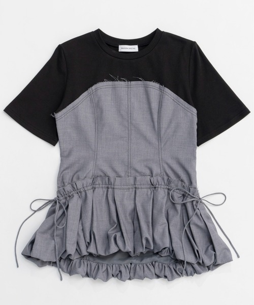【人気商品】ドッキングバルーンヘムTシャツ【MAISON SPECIAL】 MAISON SPECIAL(メゾンスペシャル)｜Docking Balloon Hem T