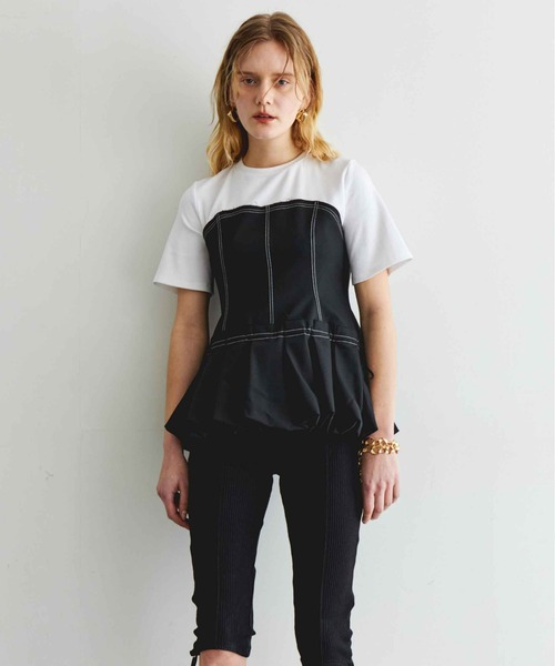 【人気商品】ドッキングバルーンヘムTシャツ【MAISON SPECIAL】 Docking Balloon Hem T-shirt/ドッキングバルーンヘムTシャツ