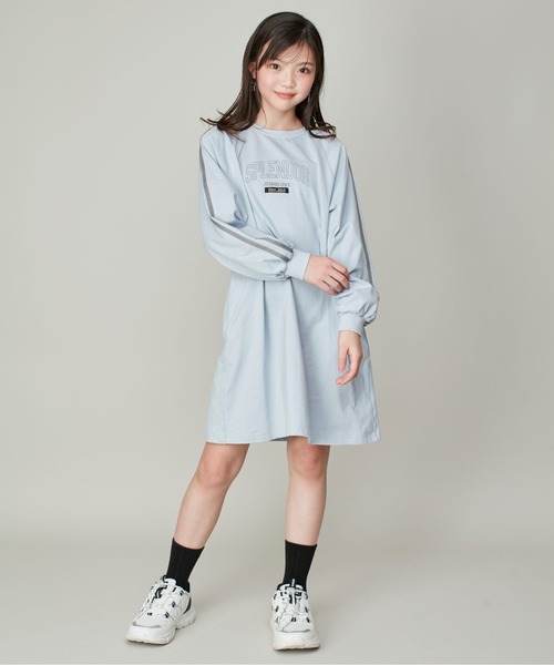 JENNI love（ジェニィラブ）の「【コットン100％】そでラインラグランTシャツワンピ（ワンピース・キッズ・サックスブルー/ブラック/チャコールグレー・160cm/150cm/140cm/130cm）」の21枚目の写真