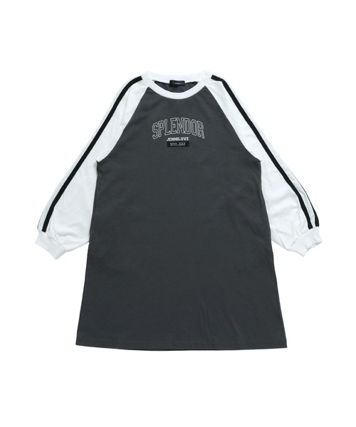 JENNI love（ジェニィラブ）の「【コットン100％】そでラインラグランTシャツワンピ（ワンピース・キッズ・サックスブルー/ブラック/チャコールグレー・160cm/150cm/140cm/130cm）」の17枚目の写真