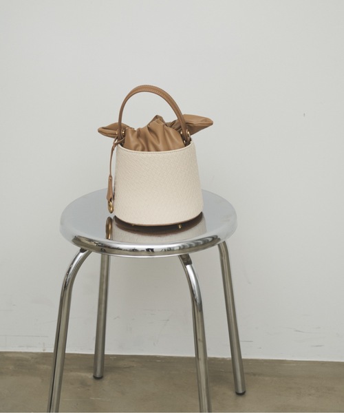 Lutim by u(ルチバイユー)の「Ribbon basket bag / リボンバスケットバック(ハンドバッグ・レディース・ナチュラル/ブラック・FREE)」の14枚目の写真
