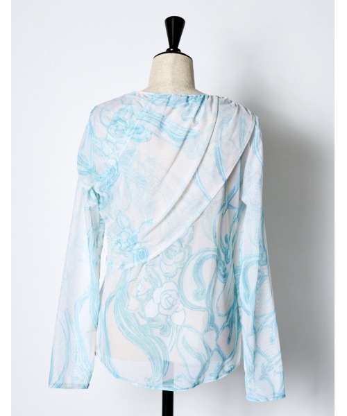RUMCHE(ラムシェ)の「Marble Grace Twist Tulle Tops / マーブルグレースツイストチュールトップス(その他トップス・レディース・ブルー系その他・FREE)」の9枚目の写真