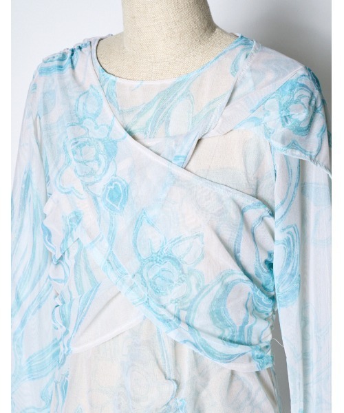 RUMCHE(ラムシェ)の「Marble Grace Twist Tulle Tops / マーブルグレースツイストチュールトップス(その他トップス・レディース・ブルー系その他・FREE)」の11枚目の写真