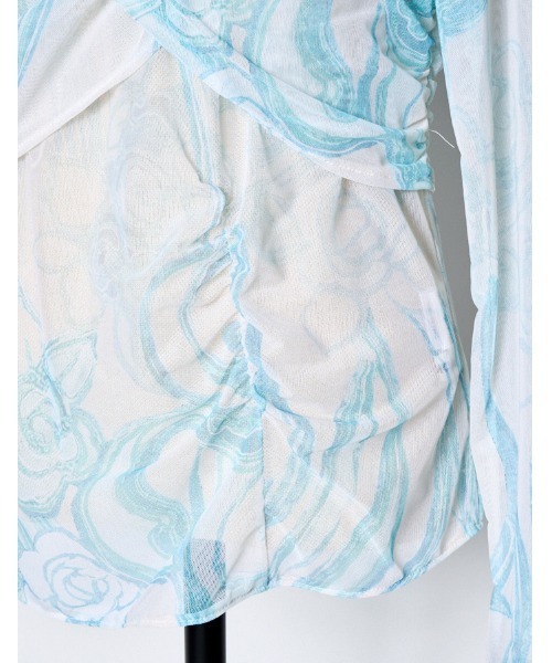 RUMCHE(ラムシェ)の「Marble Grace Twist Tulle Tops / マーブルグレースツイストチュールトップス(その他トップス・レディース・ブルー系その他・FREE)」の13枚目の写真