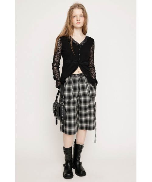 セール】DAMAGE LACE CHECK MIDDLE PT ダメージ レース チェック