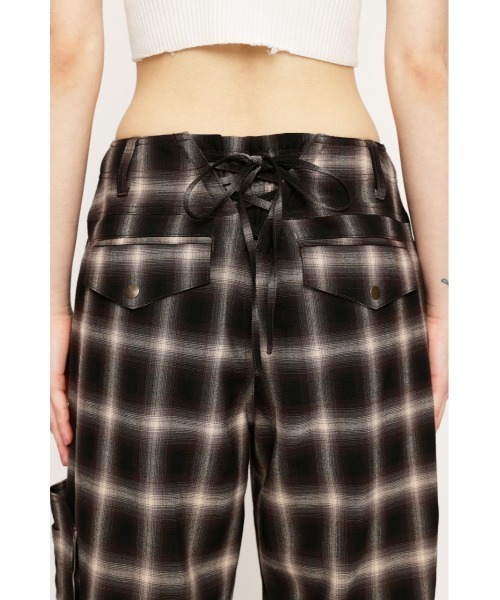 DAMAGE LACE CHECK MIDDLE パンツ セール】DAMAGE LACE CHECK MIDDLE PT ダメージ レース チェック